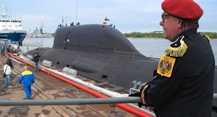XYZ Submarine Zhinovi Rozhdestvensky at Dock with Adm. Feliksov